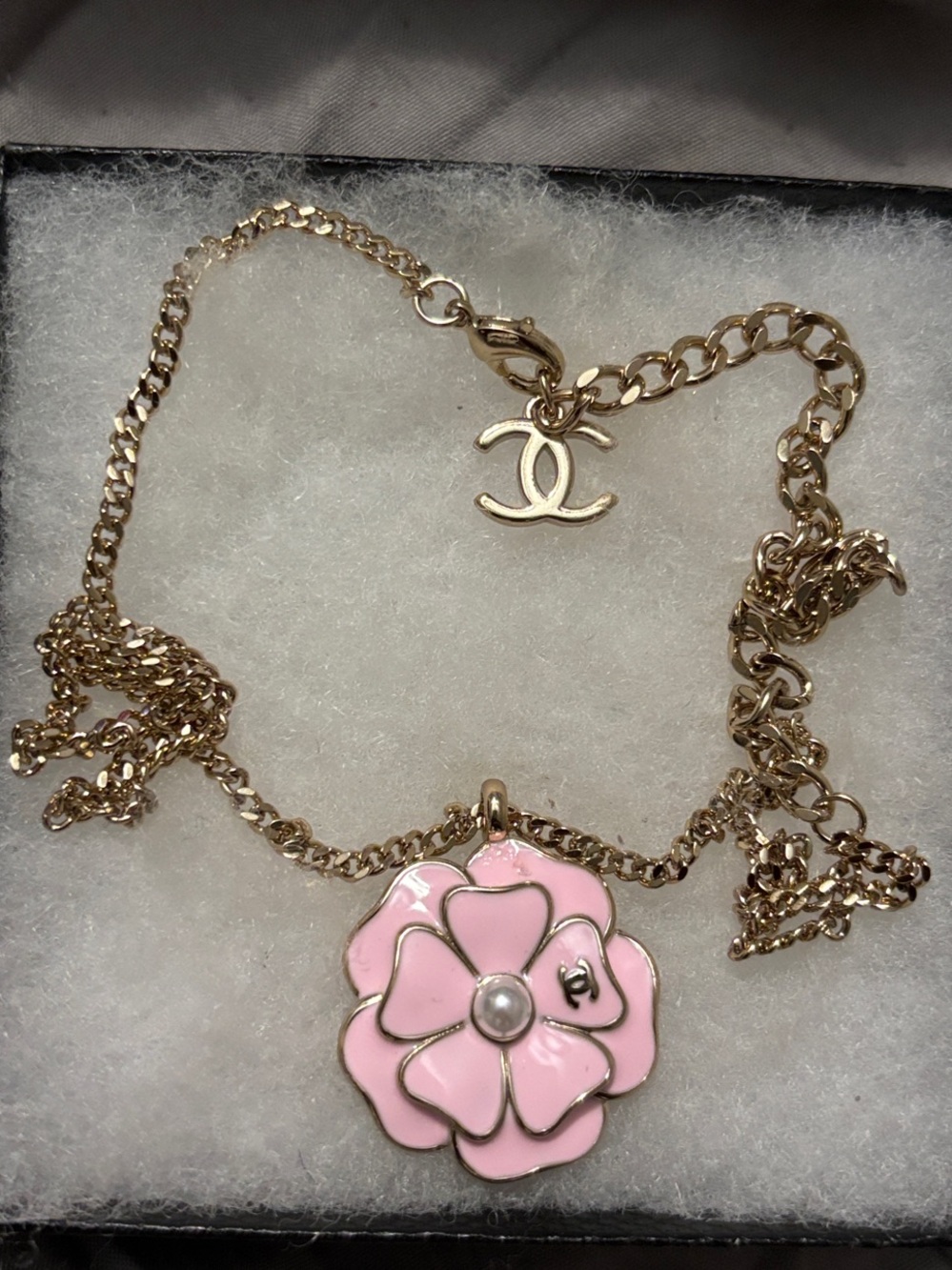 CC Pink Camellia Pendant Necklace